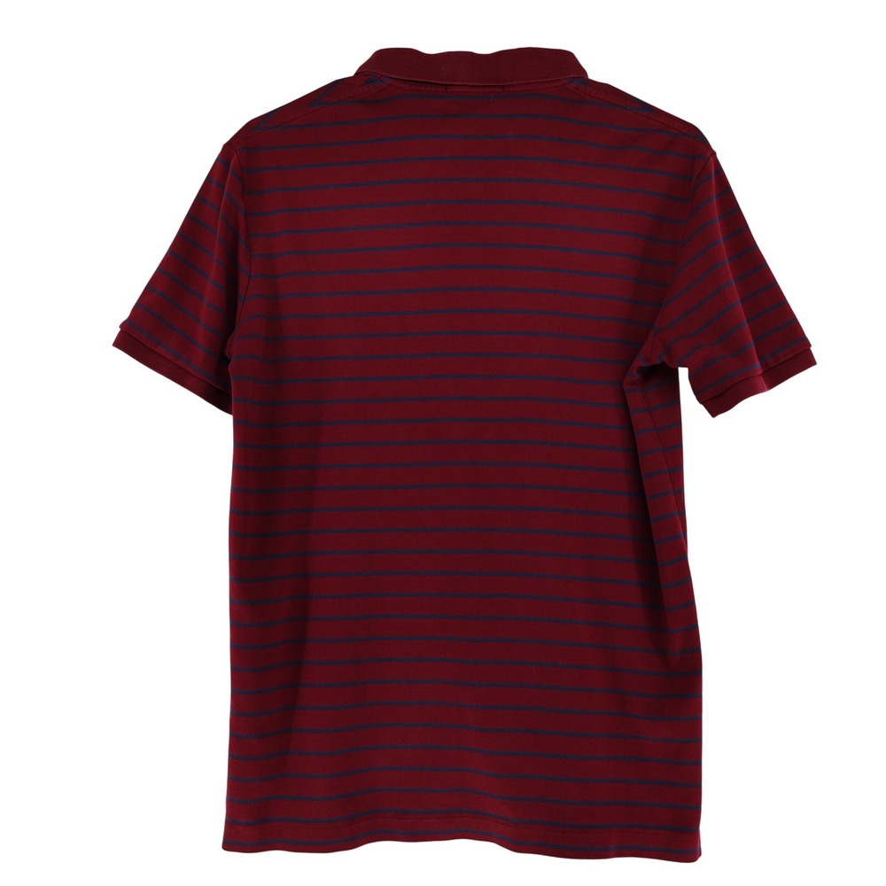 Polo Ralph Lauren Mens Small Pima Soft Touch Burgundy Navy Striped Polo Shirt - Picture 3 of 6